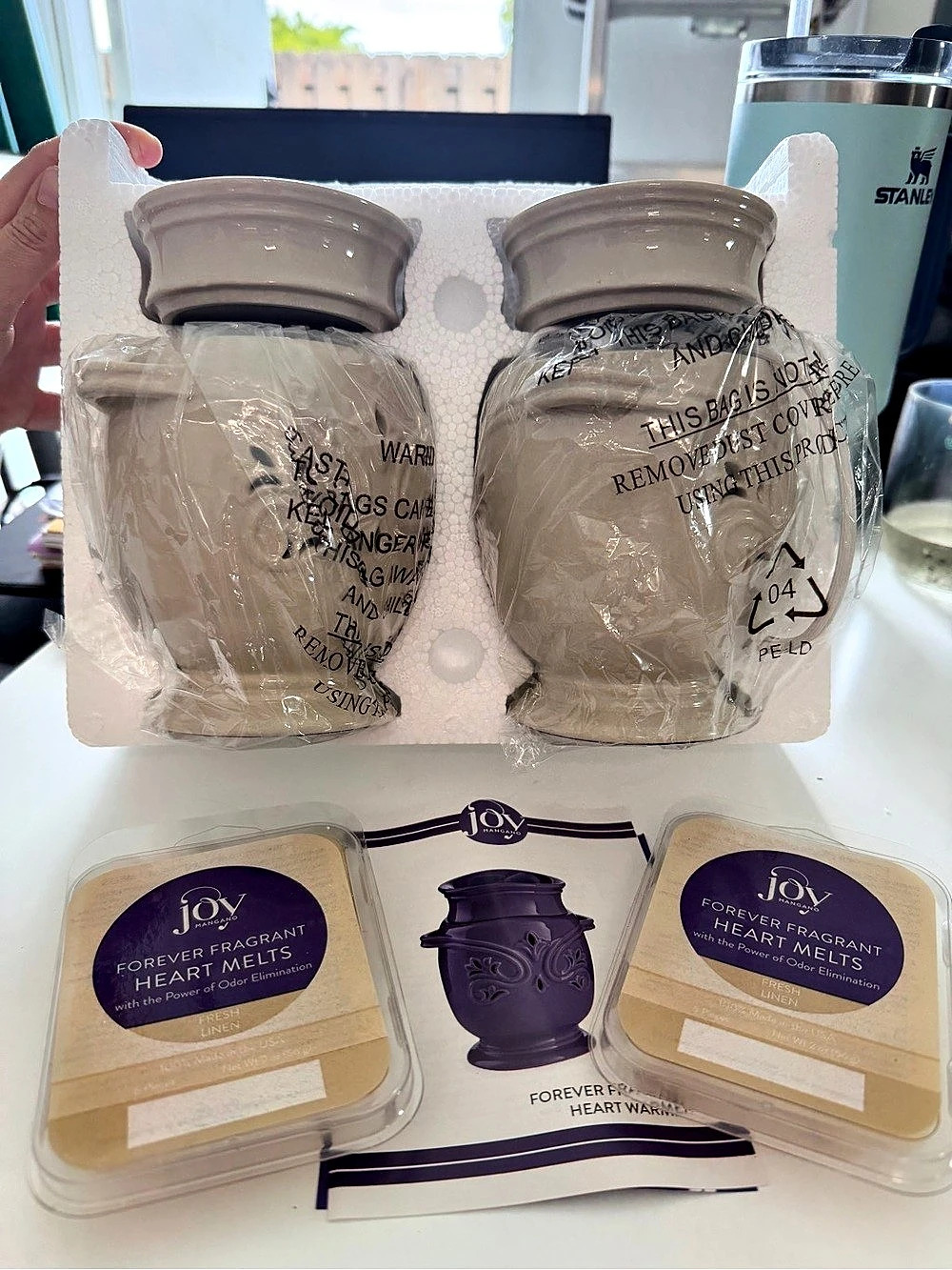 Joy Mangano Forever Fragrant Heart Melts Wax Warmers & Heart Melts Set of 2 NIB